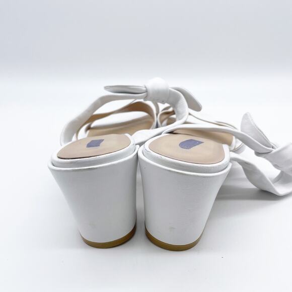 Stuart Weitzman Women's Bandeau White Bow Leather Slide Sandals Size 11.5 - Picture 3 of 10